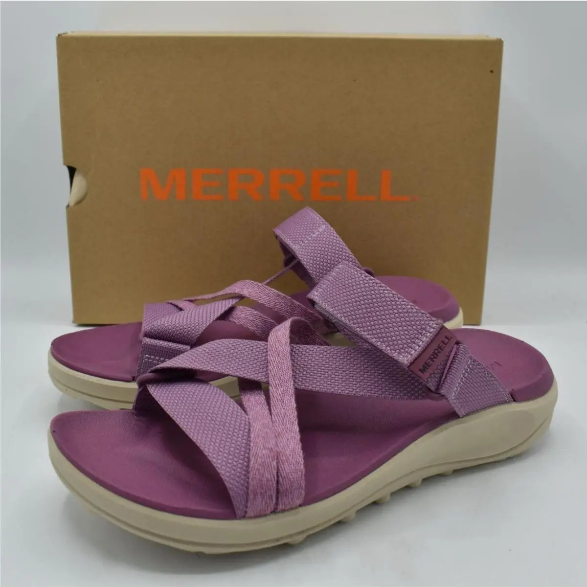 Merrell Womens Size 7 District 4 Mendi Mauve Open Toe Sandals Shoes