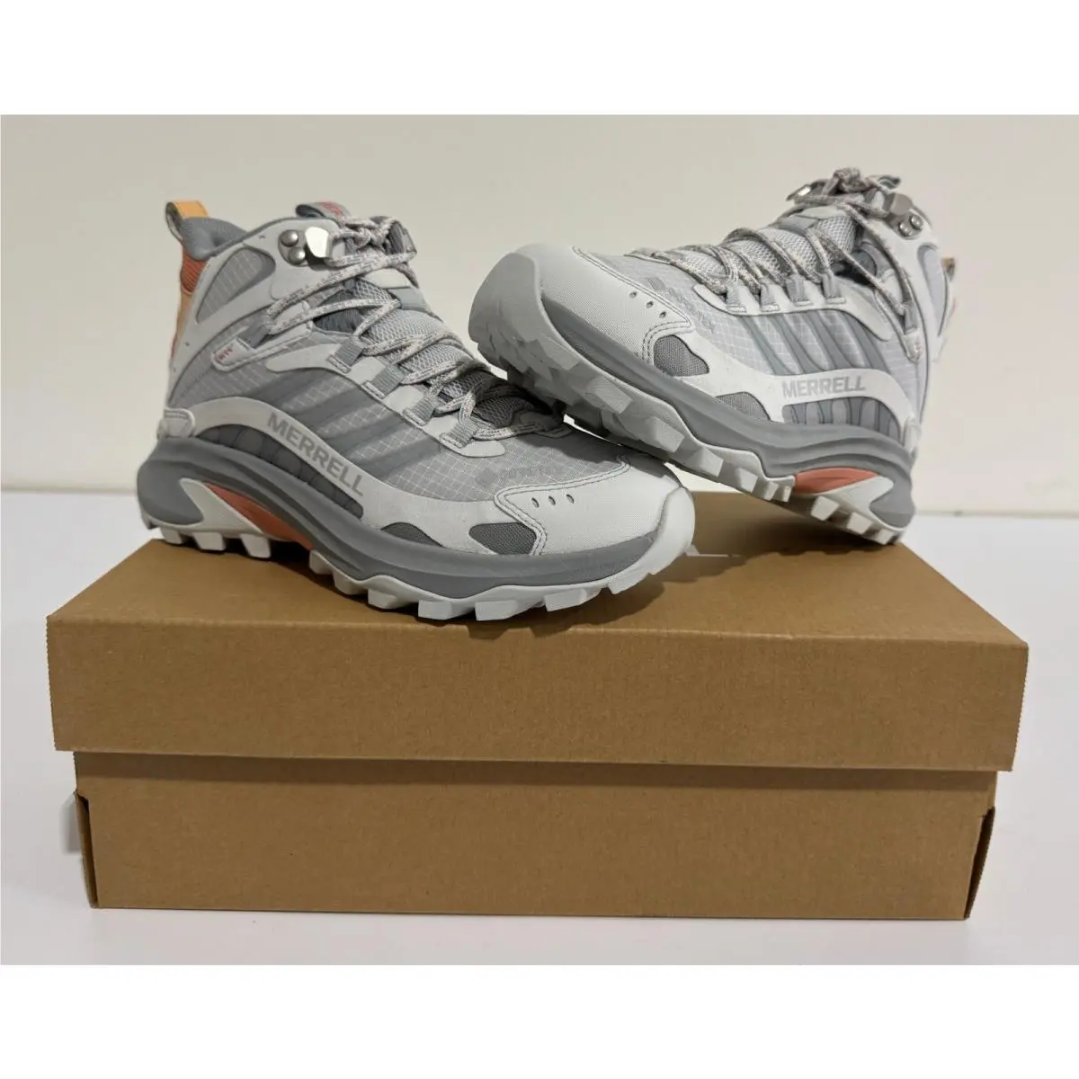 Merrell Merrel Women`s Moab Speed 2 Mid Gtx Hiking Shoes Vapor Grey Size 6.5 014S