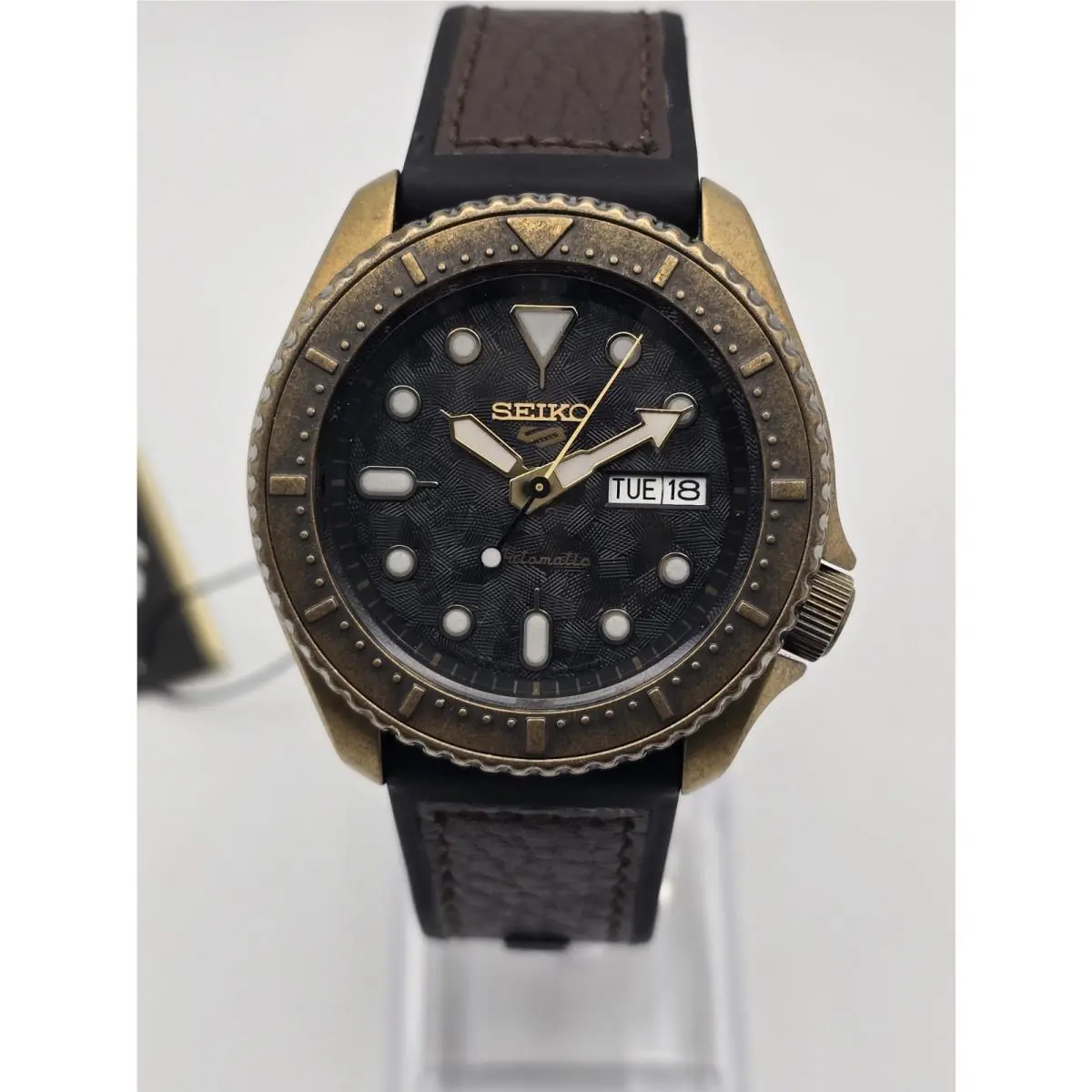 5 Sports SBSA072 Jdm Gold Vintage SKX007 Style Day Date Automatic Jdm by Seiko