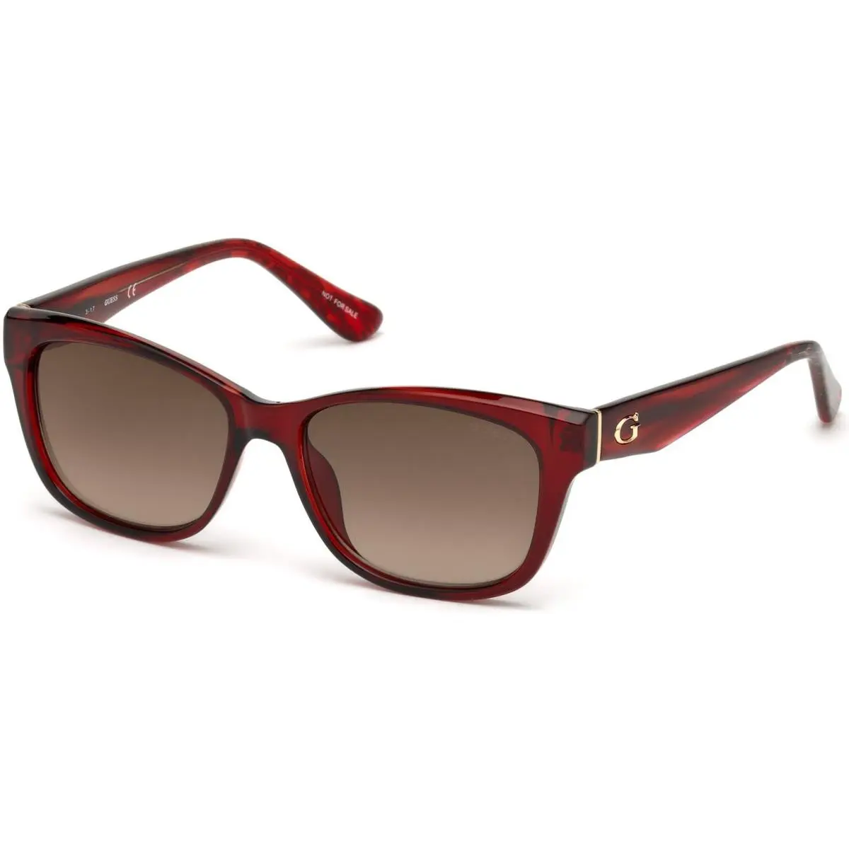 GU 7538 Shiny Dark Red / 66F Size 54 Sunglasses by Guess