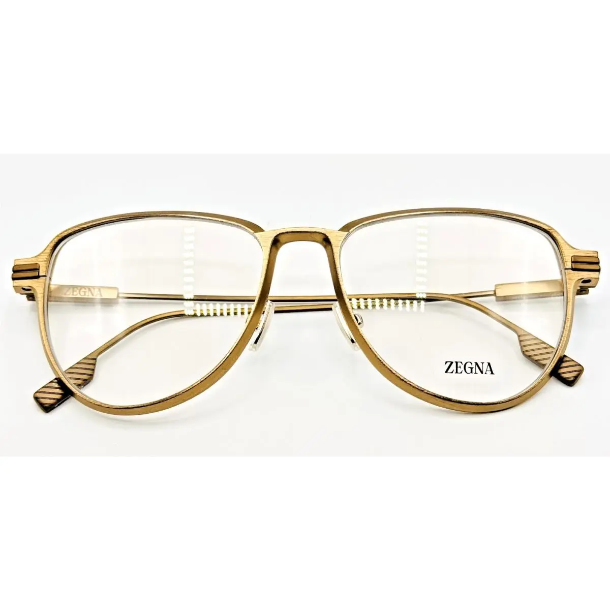 Ermenegildo Zegna Eyeglasses Frame EZ5317 032 Matte Pale Gold Pilot 55-17-145
