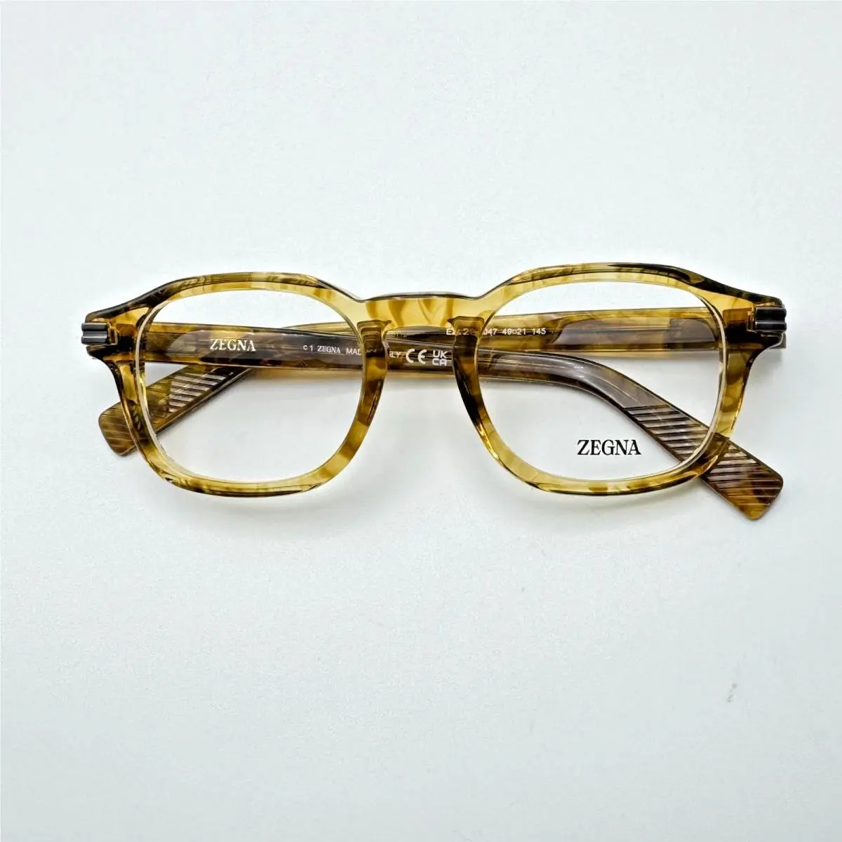 Ermenegildo Zegna Eyeglasses Frames EZ5293 047 Light Brown 49-21-145