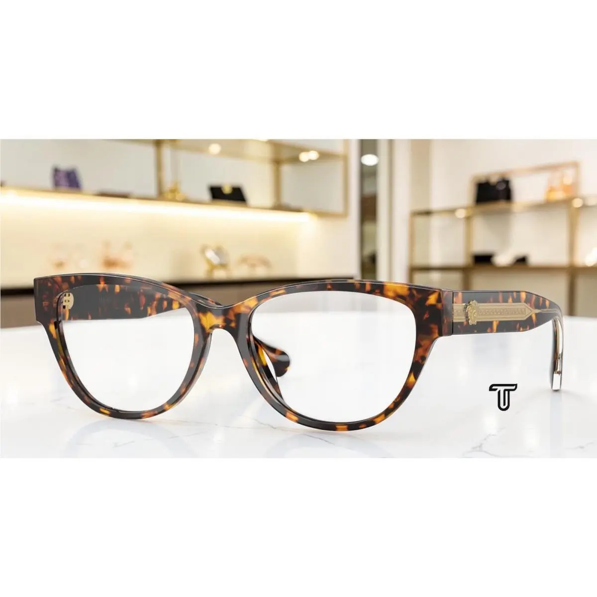 Versace VE3389U 5514 Havana Yellow Demo Lens 54 mm Women`s Eyeglasses