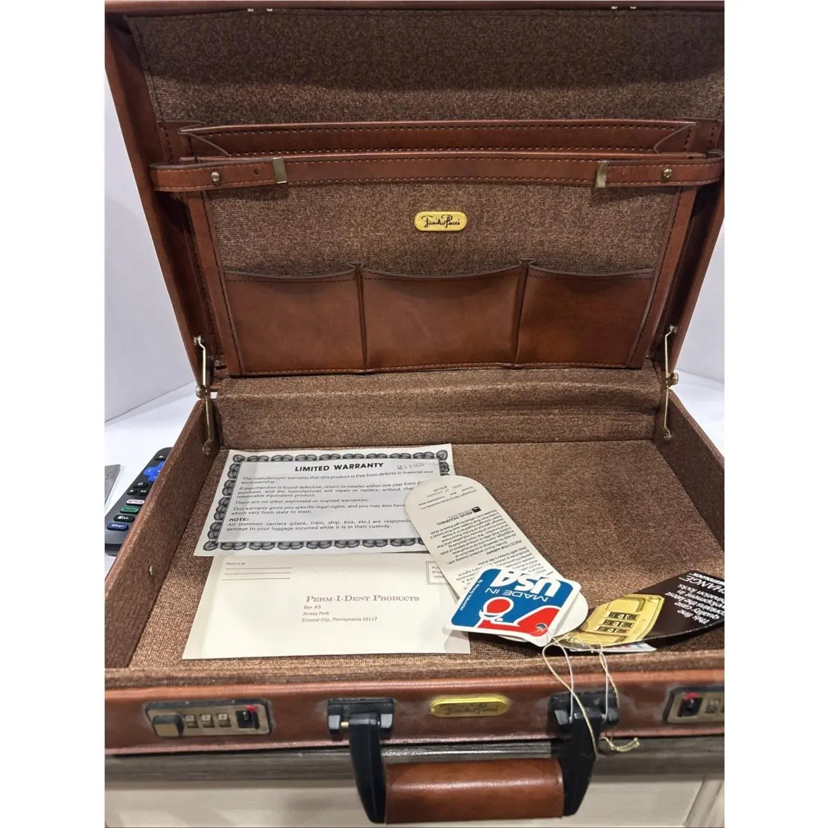 Pucci Italian Leather Briefcase “18x13x3.5” Rare by Emilio Pucci
