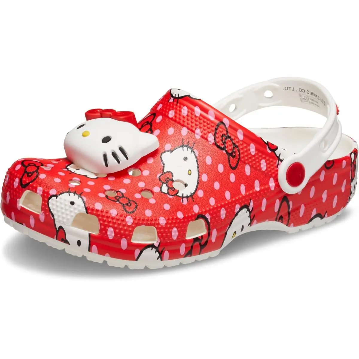Crocs Classic 210575-90H Clogs Men`s Red White Hello Kitty Comfort Shoes JAX2052