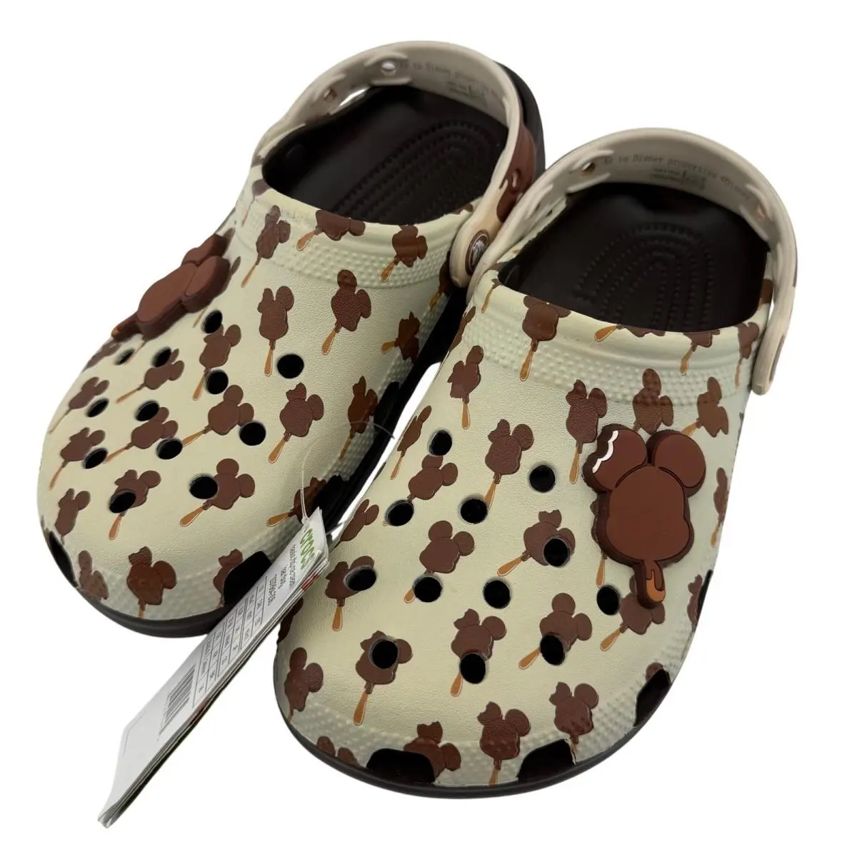 Crocs Disney Mickey Mouse Ice Cream Bar Clog Cream Brown Men 5/Women 7