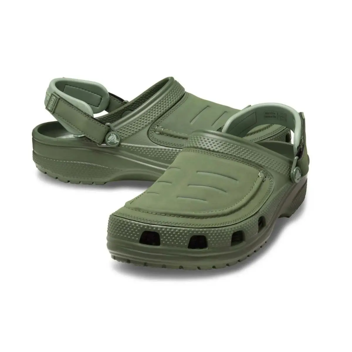 Crocs Men`s Classic Yukon Vista II Clog Vegan Leather Army Green Size 13