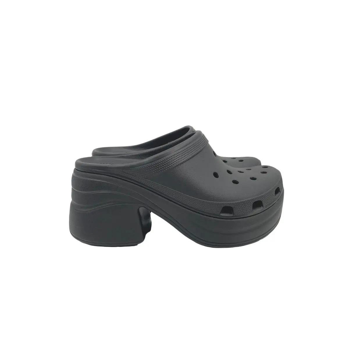Siren Clog Womens 12 Mens 10 Black Rubber Platform Heel Trendy Goth Y2K by Crocs