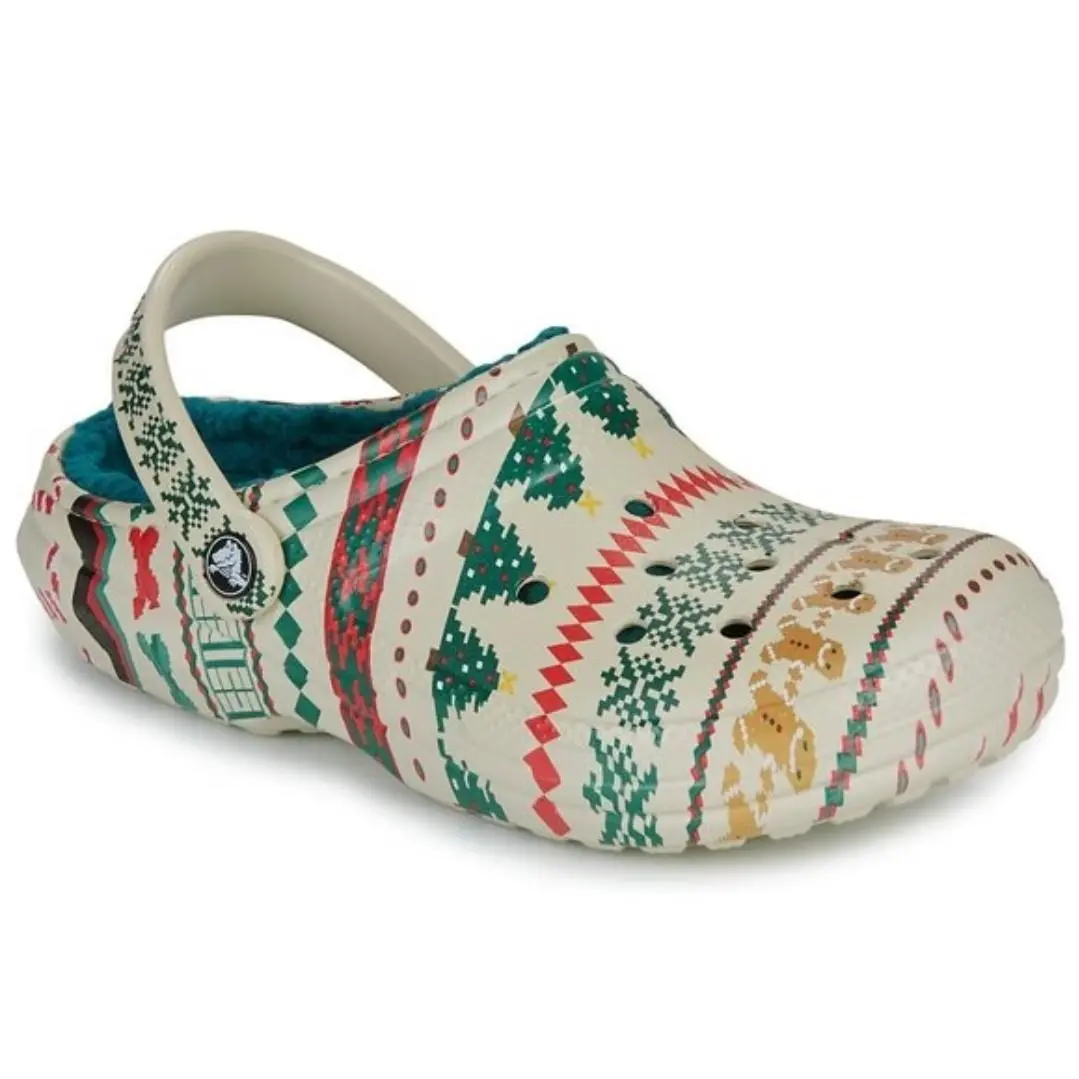 Lined Fair Isle Bone Clog Christmas 212050-2Y2 Men`s Size 11 by Crocs