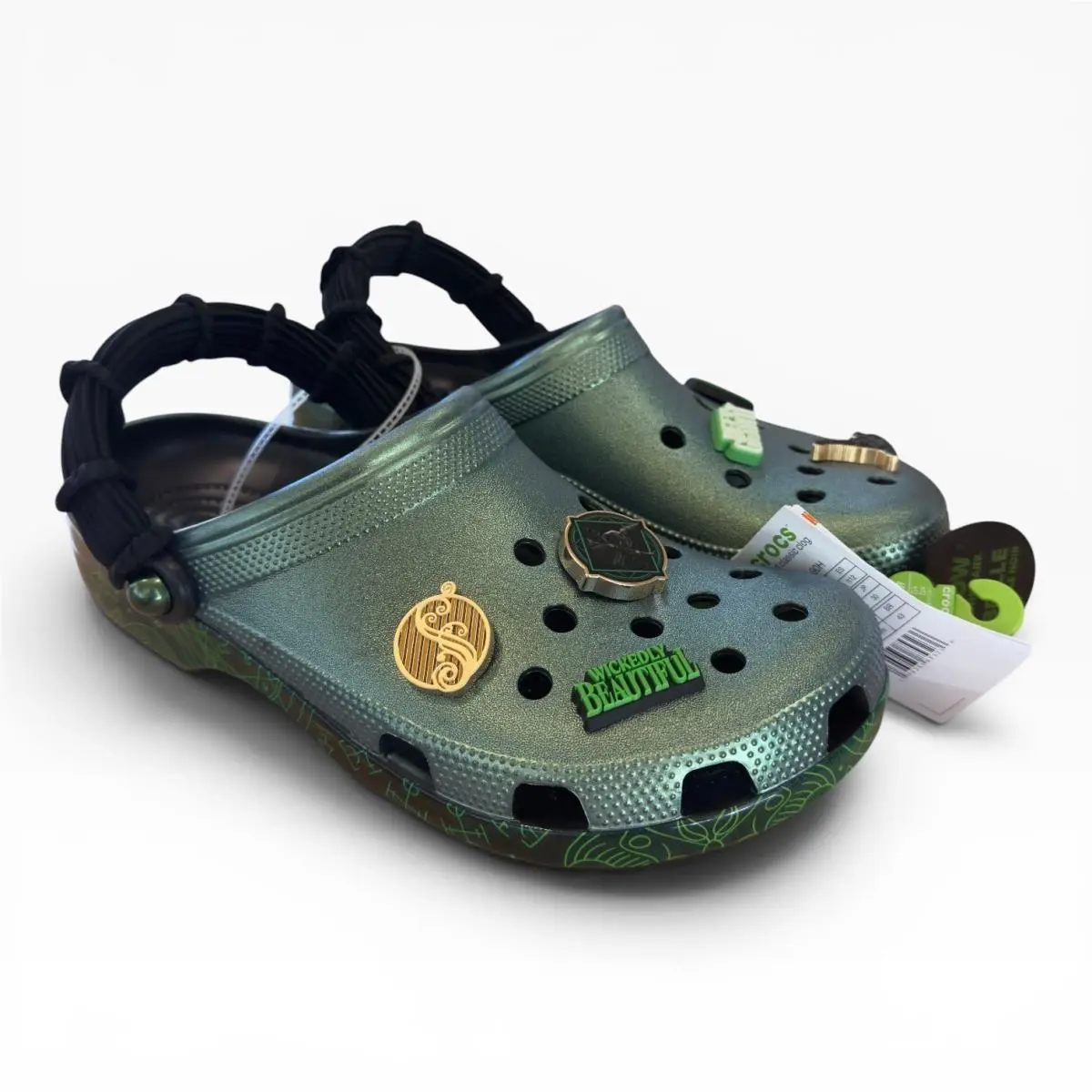 Crocs Wicked Elphaba Classic Clog Mens 11 Womens 12 Green Glow In The Dark