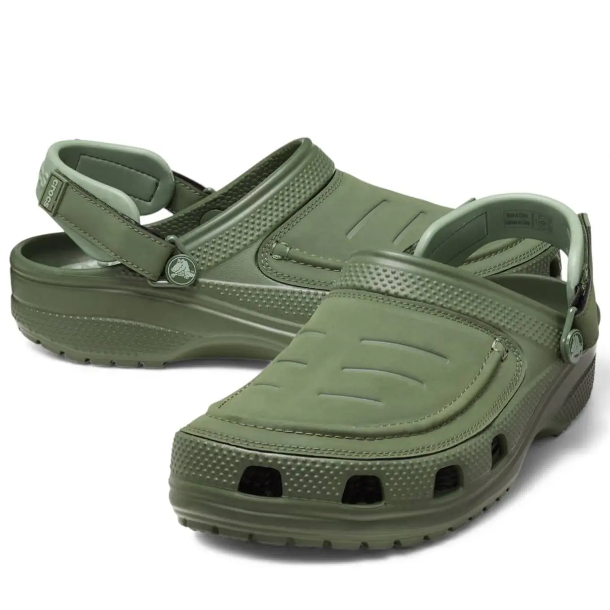 Crocs Yukon Vista II Clogs Mens 12 Literide Adjustable Strap Army Green