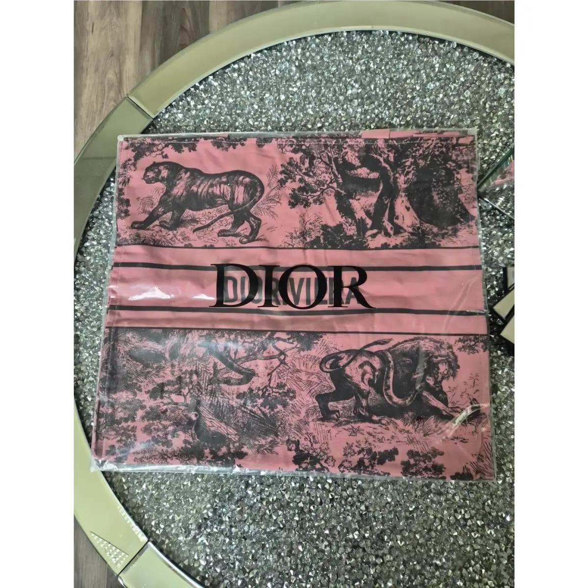 iviera Pink and Black Tote 12.8”x14.5”x 2.5” Large by Dior