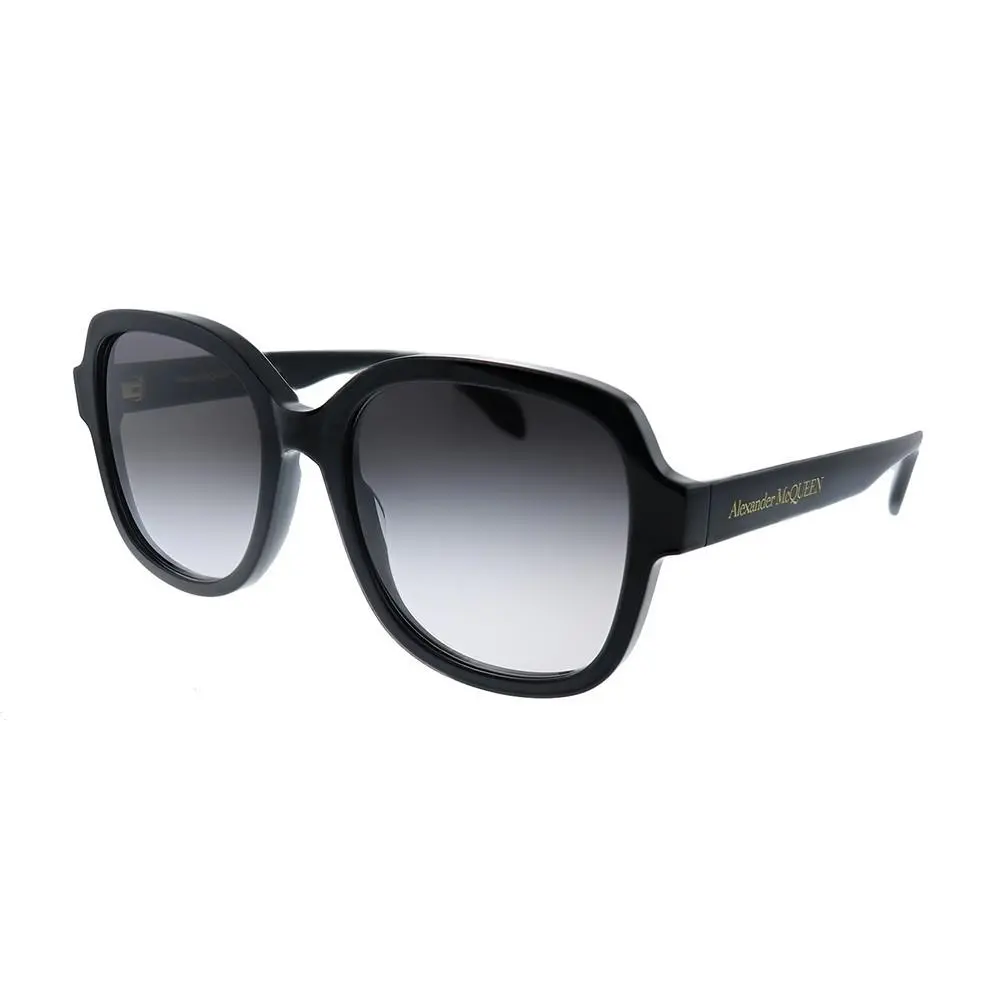 Alexander Mcqueen AM 300S 001 Black Plastic Sunglasses Grey Gradient Lens by Alexander McQueen