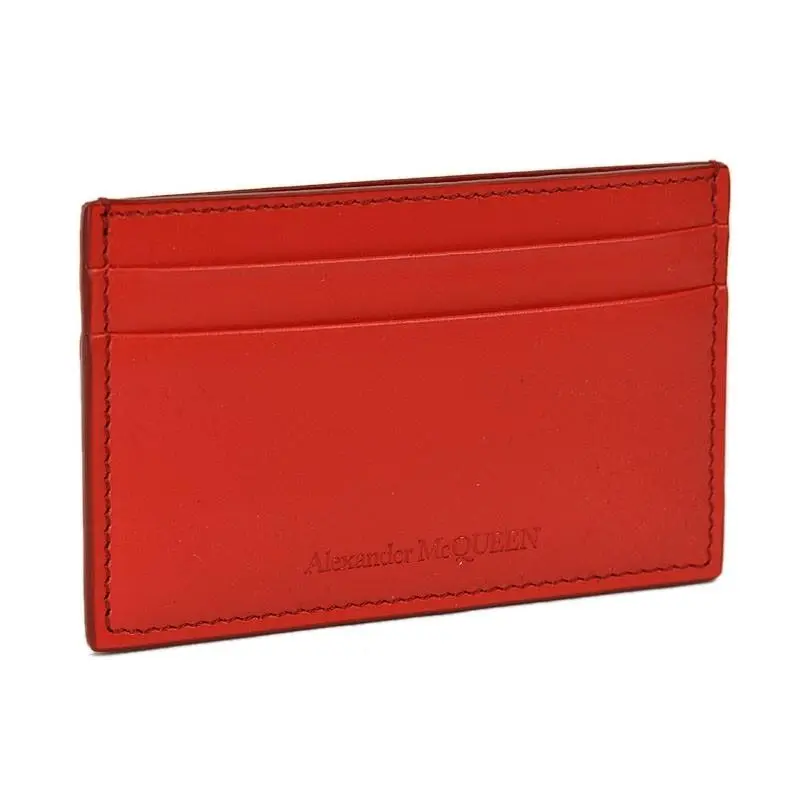 Alexander Mcqueen Lust Red Leather Credit Card Holder Case Wallet Italy by Alexander McQueen
