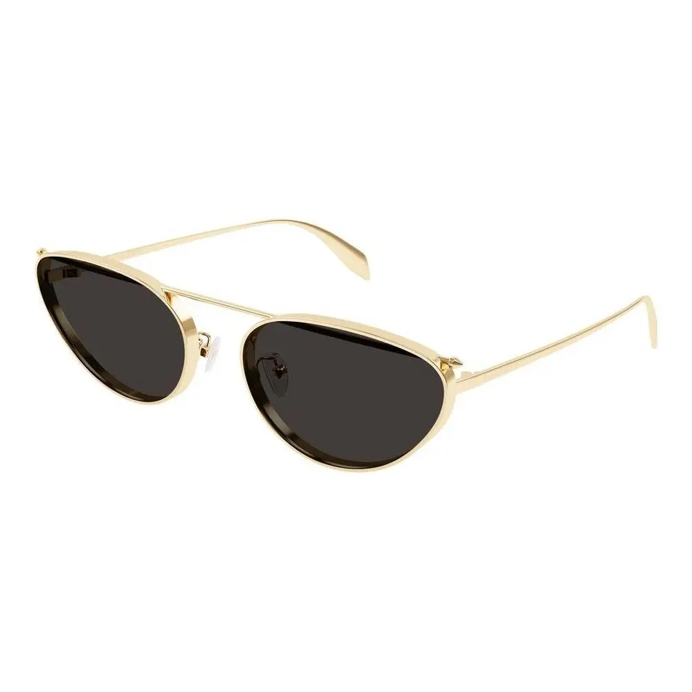 Alexander Mcqueen AM0424S 001 Sunglasses 62mm Gold / Dark Grey Solid Lens by Alexander McQueen