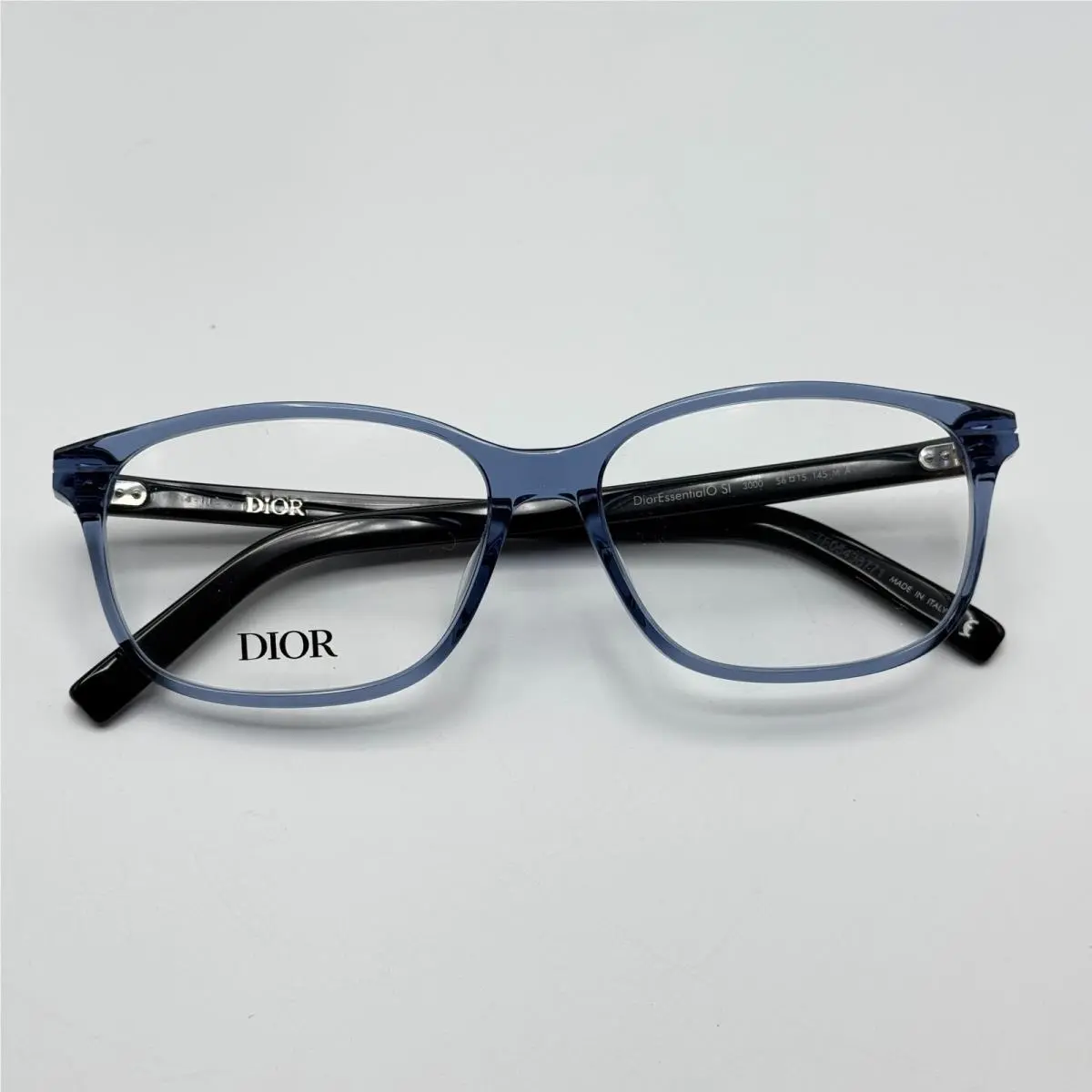 Christian Dior Eyeglasses Frame Dioressentialio SI 3000 Blue Rectangle 56-15-145