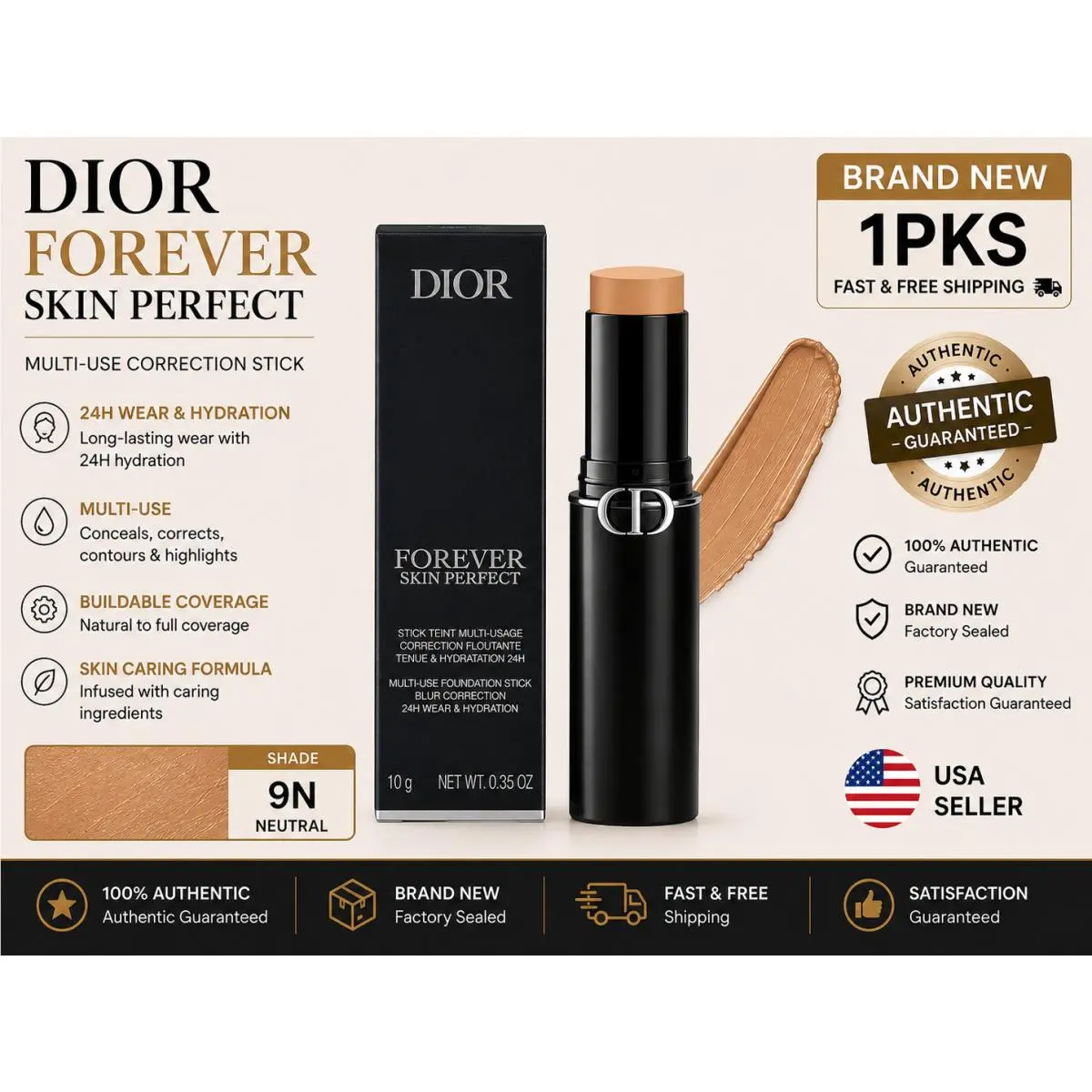 Dior Forever Skin Perfect Foundation Stick 9N Neutral 10g