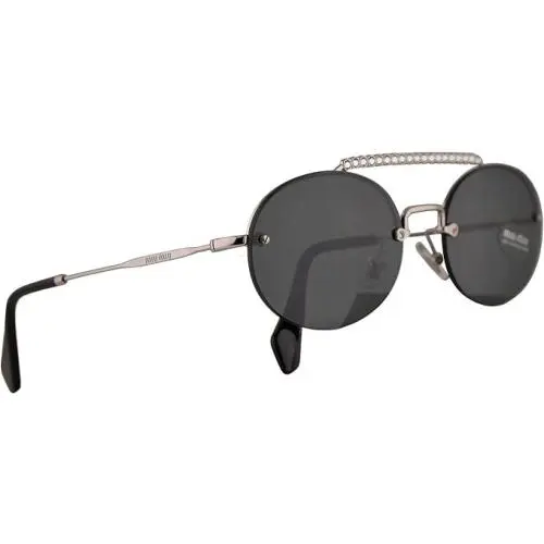 SMU60T Sunglasses Silver W/gray Lens 1BC1A1 MU60TS by Miu Miu