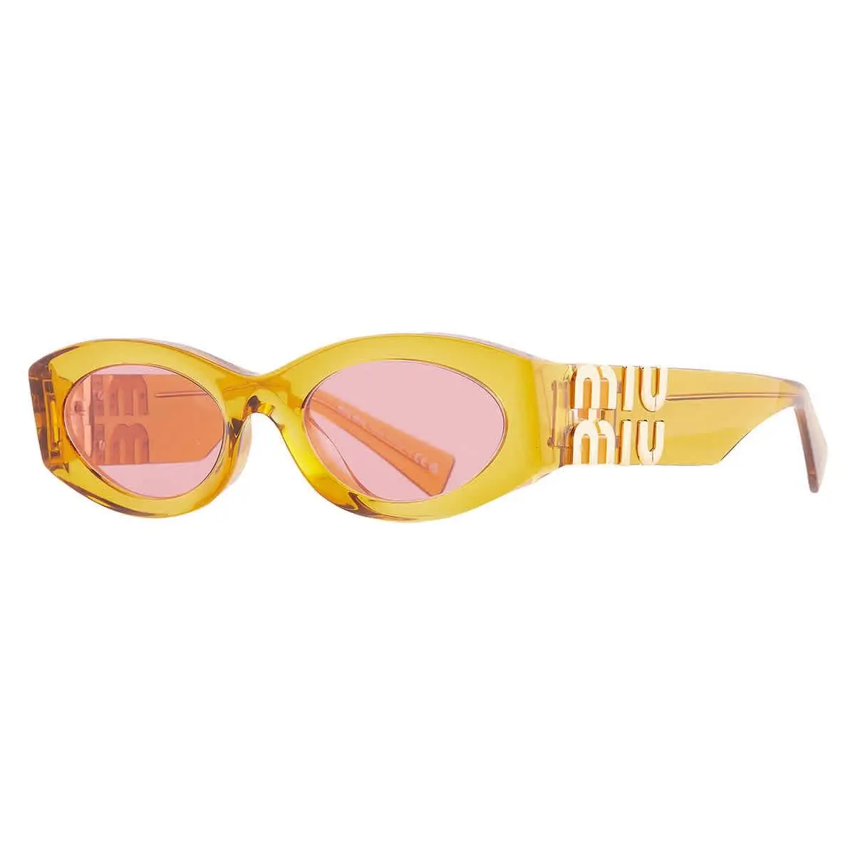 Pink Oval Ladies Sunglasses MU 11WS 12T1D0 54 MU 11WS 12T1D0 54 by Miu Miu