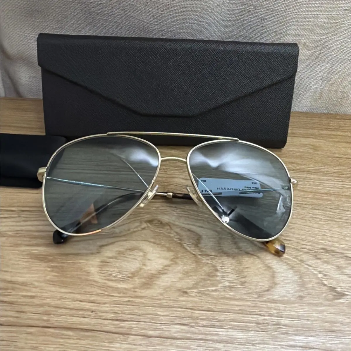 Sunglasses Omu 61US ZVN6P2 57/14 Gold Metal Aviator Generic Case by Miu Miu