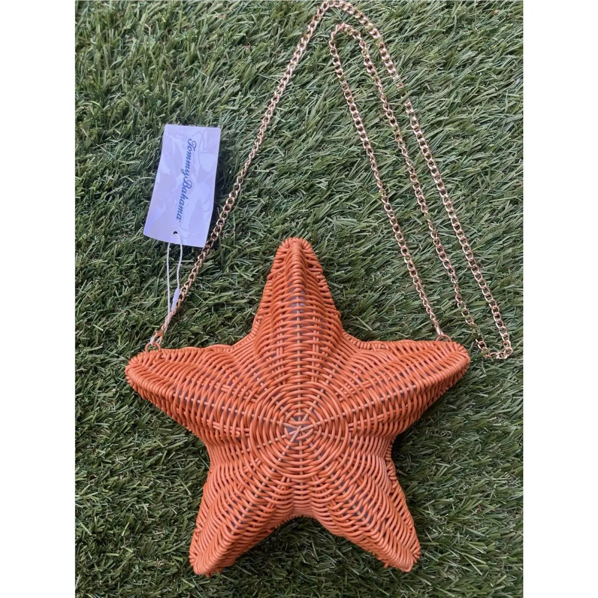 Starfish Wicker Rattan Crossbody Purse Hand Bag Nautical Beach by Tommy Bahama