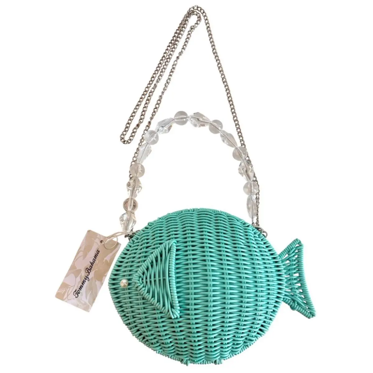 Aqua Blue Woven Fish Clutch Crossbody Purse Bag by Tommy Bahama