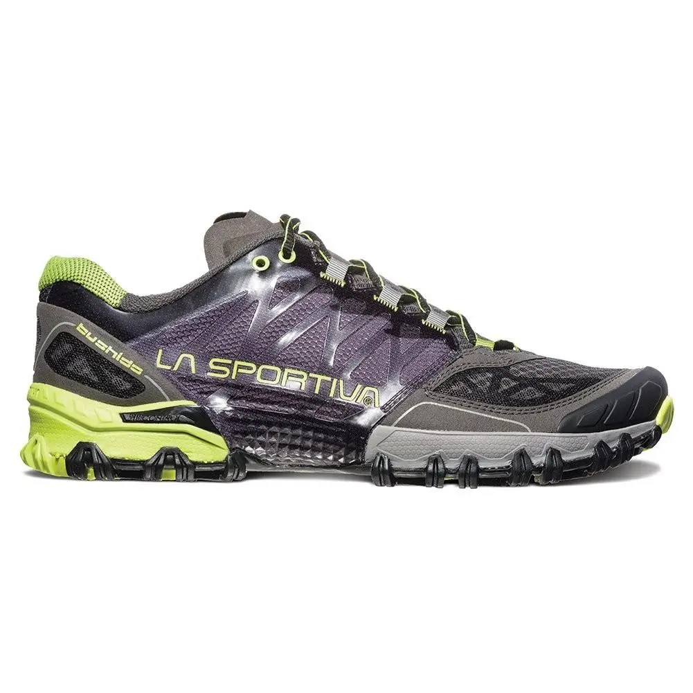 Size 10 - La Sportiva Bushido Men`s Mountain Running Shoe Carbon/ Apple Green 43