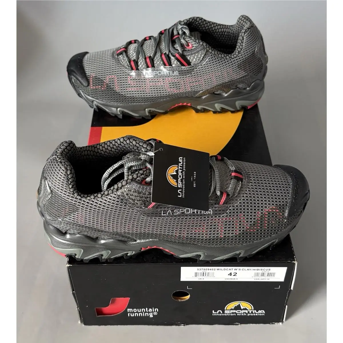La Sportiva Wildcat Trail Running Shoes — w/ Box — Women 10 — Clay Hibiscus