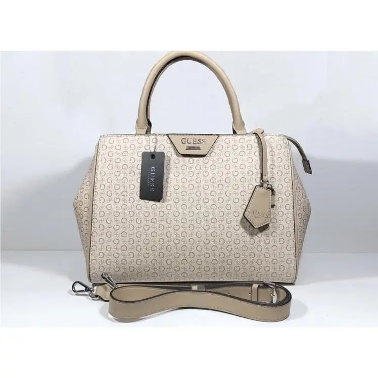 Khaki Multi Color SV 714007 Large Hand Bag Satchel Size 13x10x6 Inc by Guess