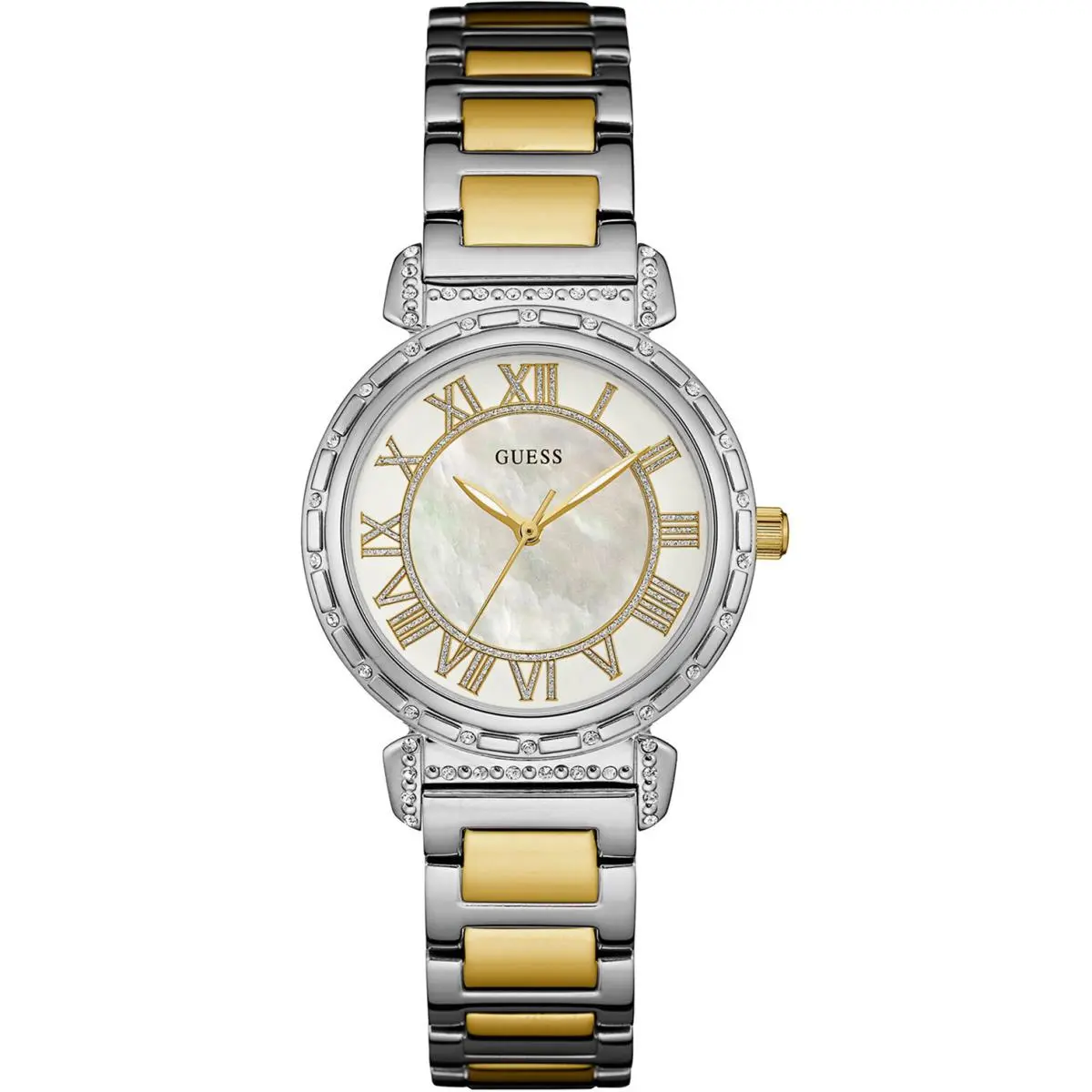 W0831L3 Ladies Stainless Steel Silver-tone Date Crystal-accented Bezel WR by Guess