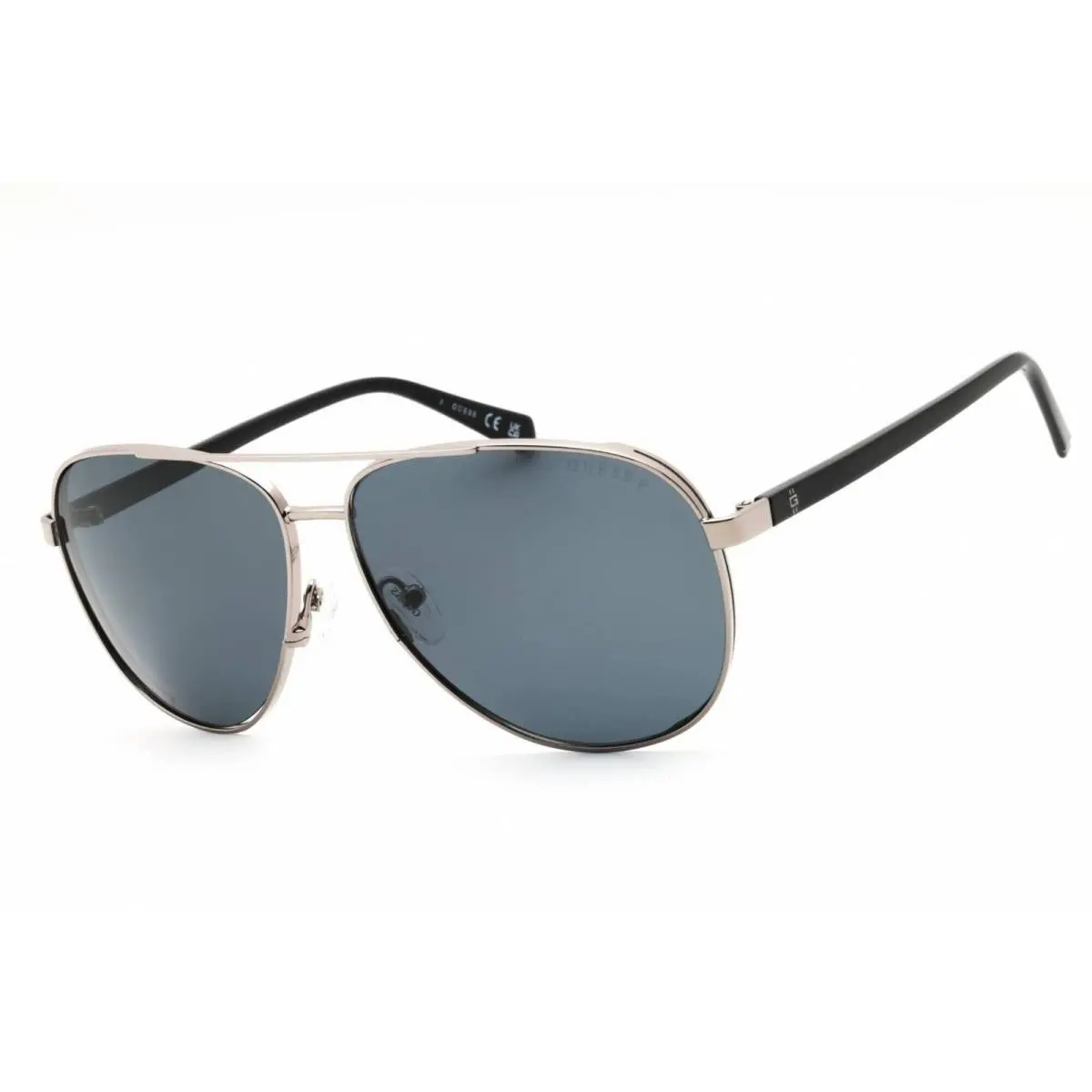 Guess Men`s Designer Sunglasses Aviator Shiny Gunmetal Full Rim GU00140 08D