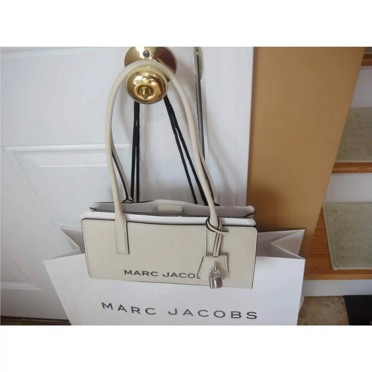 Marshmallow Bold Pebbled Leather Satchel Bag.MSRP$398.00 by Marc Jacobs