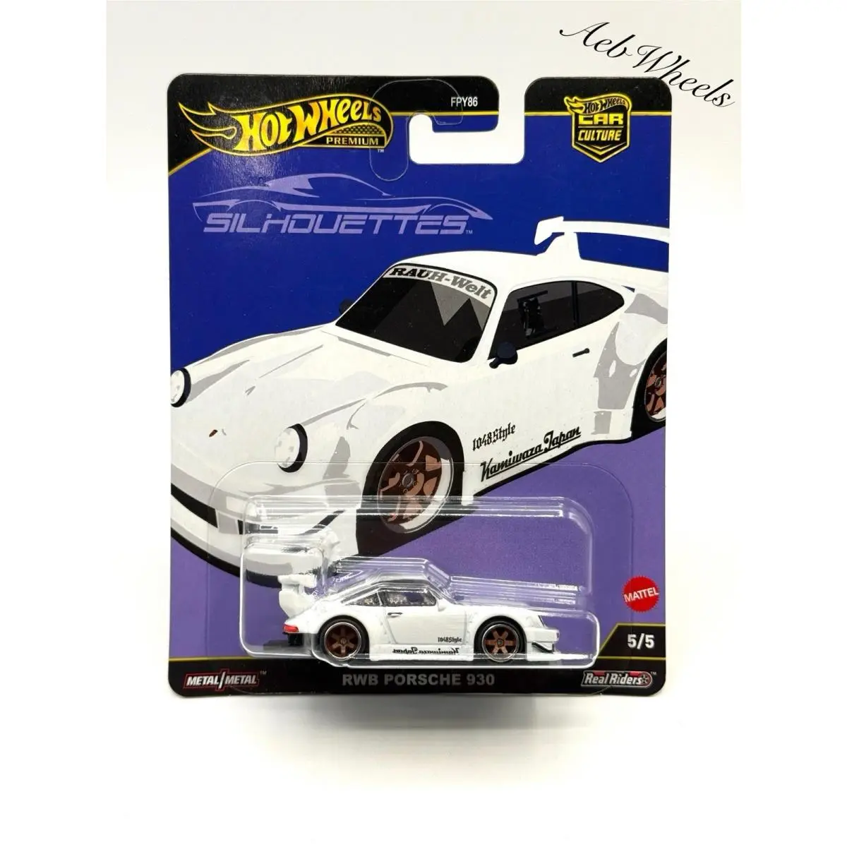 Hot Wheels Premium Car Culture Silhouettes Rwb Porsche 930 White 5/5