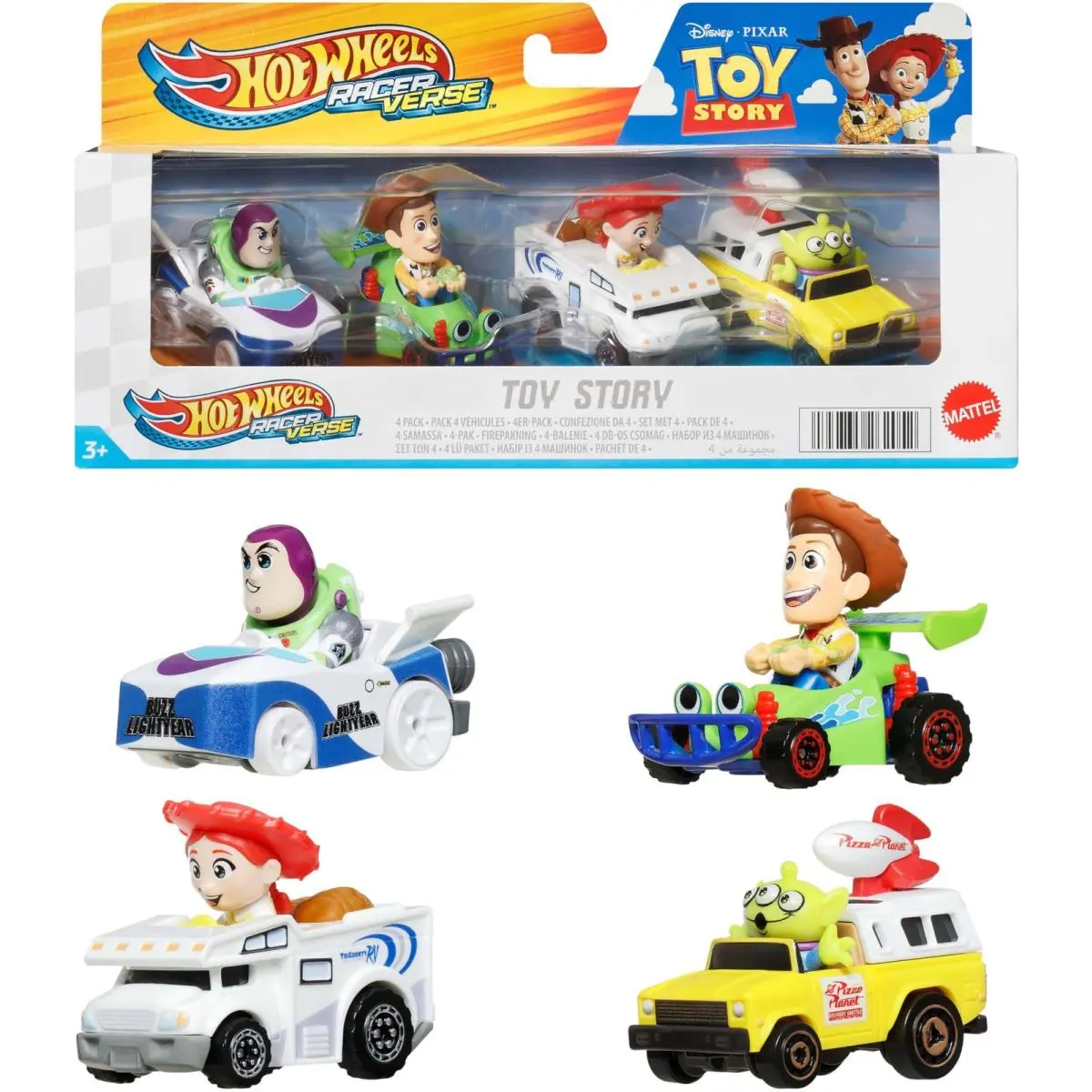 Racerverse Set of 4 Diecars 164 Scale Toy Cars Optimized For Driving on