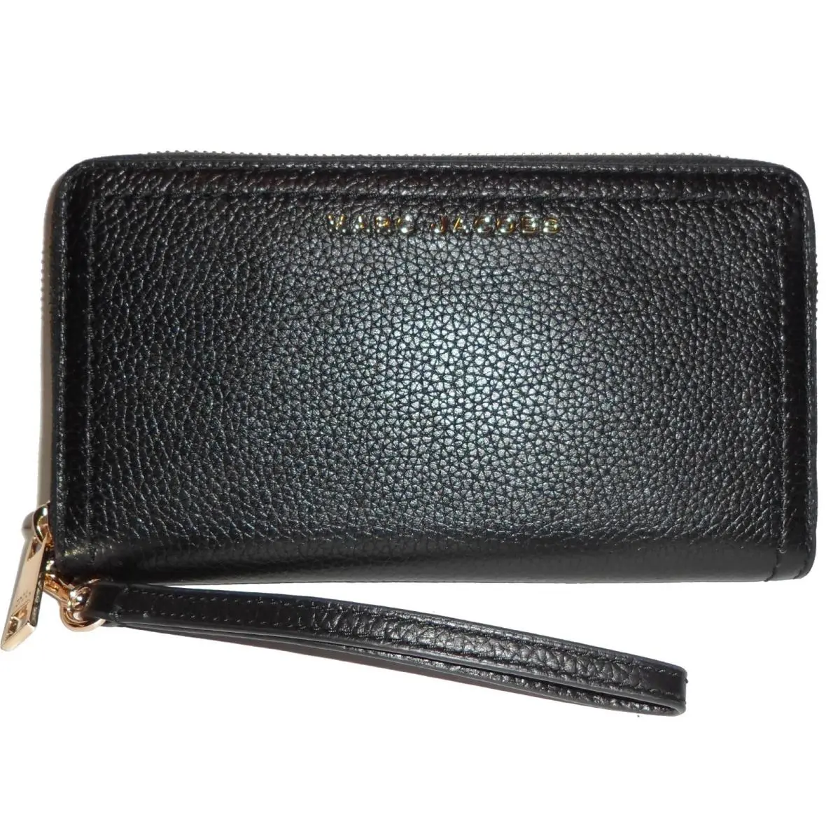 Black Leather Zip-around Clutch Wallet Wristlet by Marc Jacobs