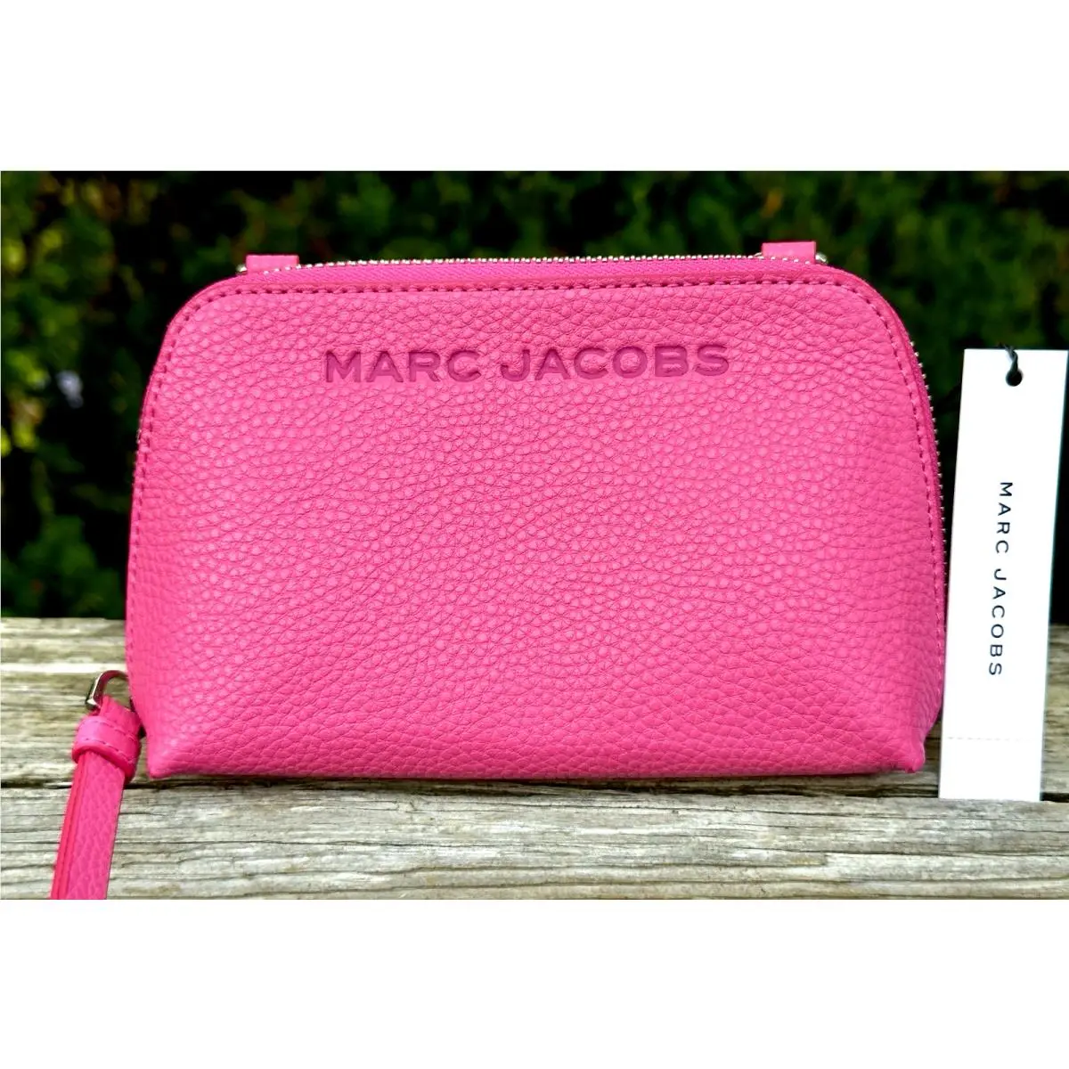 Womens Crossbody Bag Leather Logo Magenta Pink by Marc Jacobs