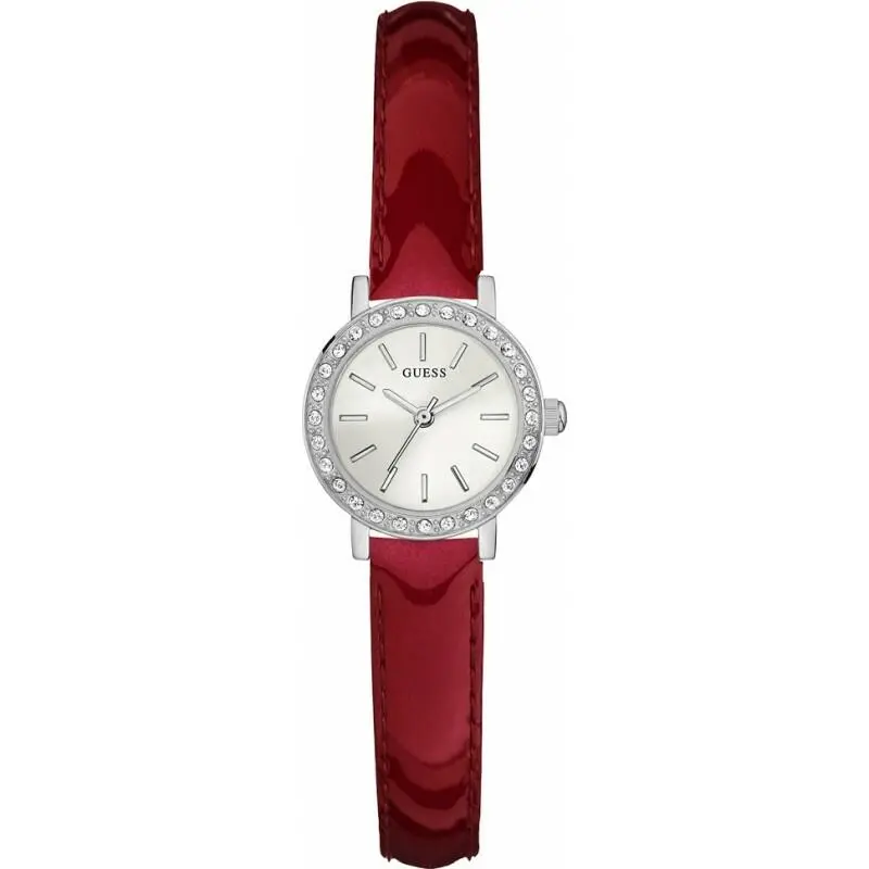 Women`s 23mm Leather Red Belt Stainless Steel Watch W0885L3 by Guess