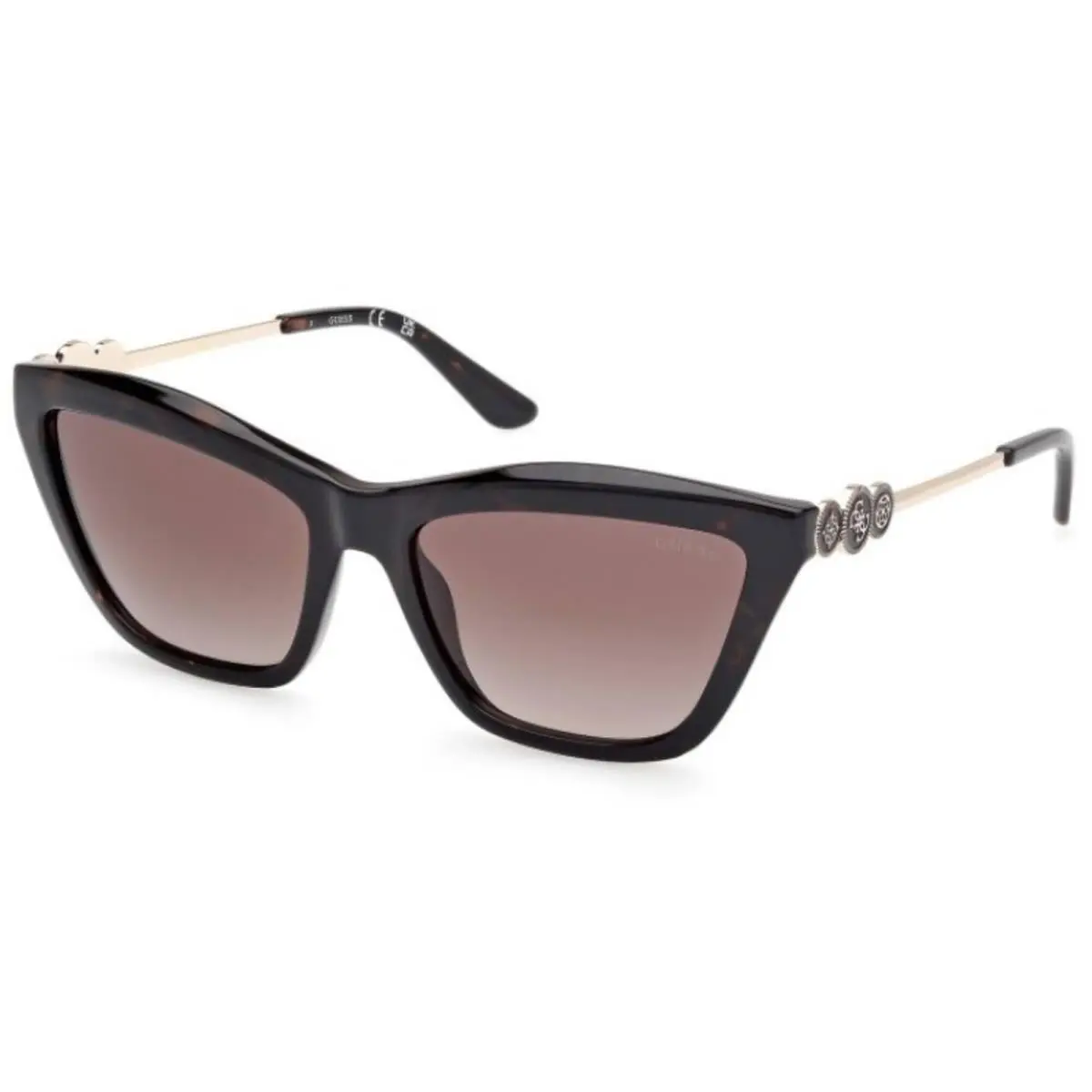 Women`s Sunglasses Dark Havana Plastic Cat Eye Shape Frame GU00199 5652F by Guess