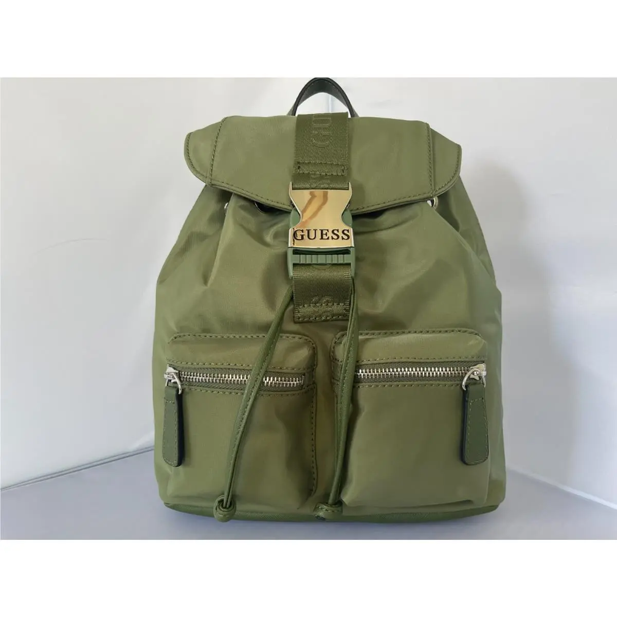 Alpena Nylon Olive Backpack Tote NL851230 by Guess