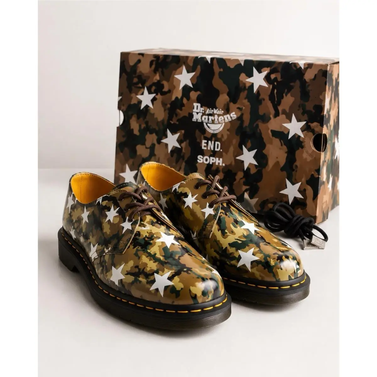 Dr Martens x End x Sophnet 1461 Camo Star Leather Shoes Men 10 UK 9 w/ Box by Dr. Martens