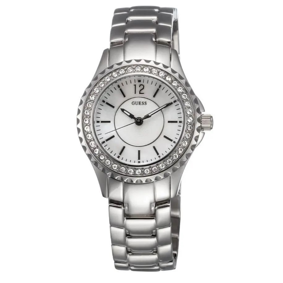 Mini Rock Candy Women`s Watch I-95273L1 Silver Crystal Bracelet Set by Guess