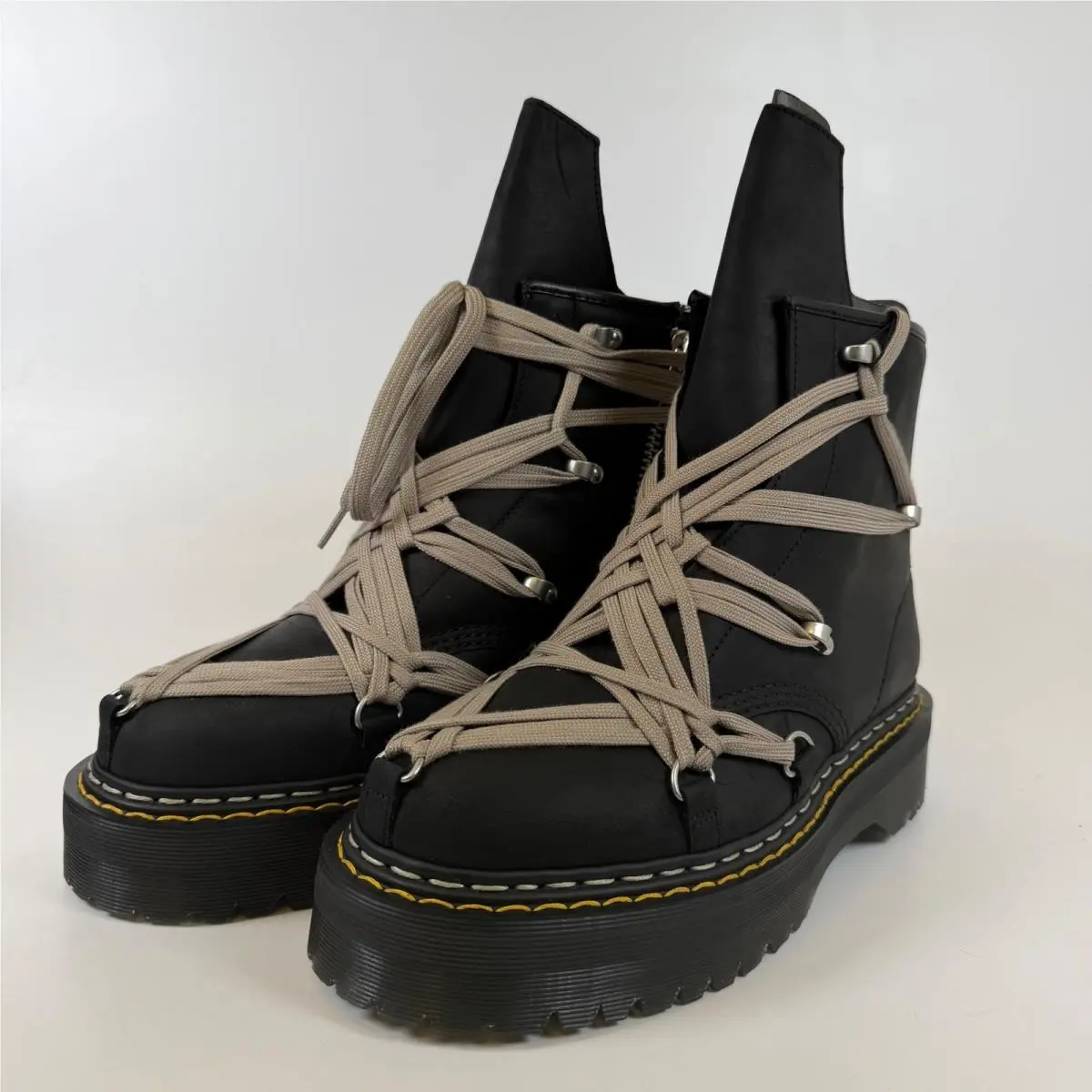 Dr Martens Rick Owens 1460 Drkshdw Quad Sole Mega Lace Boot DM02E6812 Size 12 by Dr. Martens