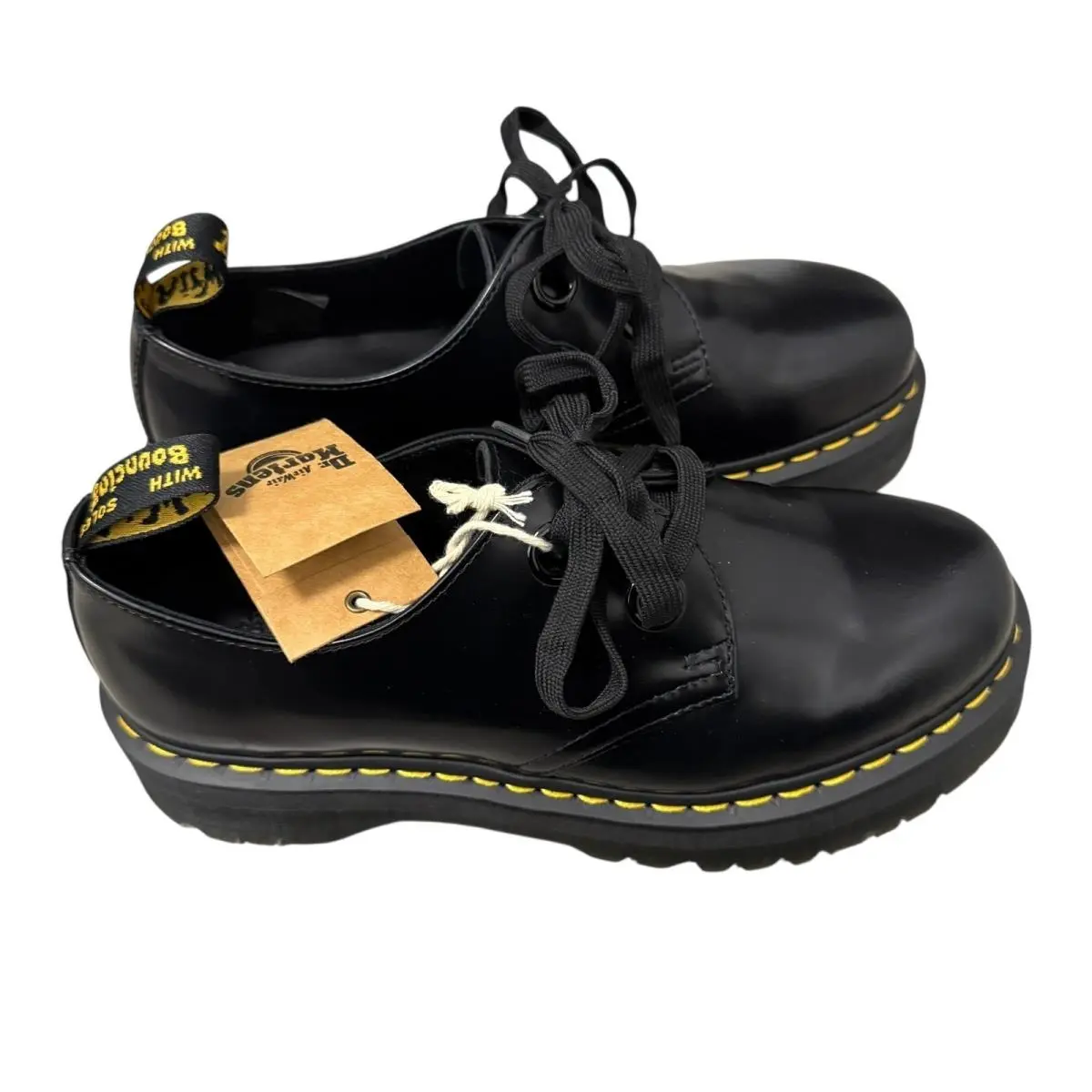 Holly Quad Platform Oxford Shoes Black Leather US W10 EU 42 by Dr. Martens