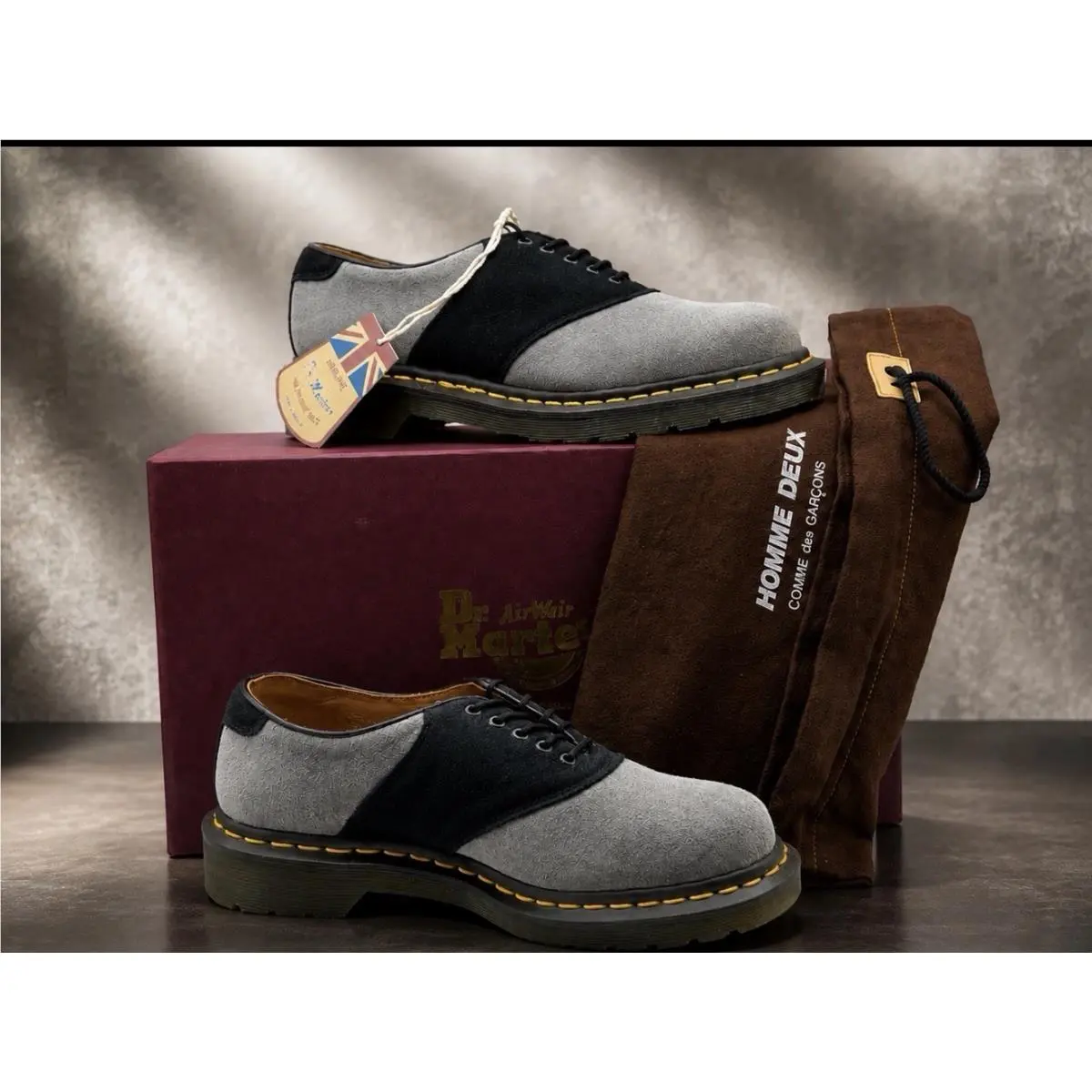 Rafi Comme Des Garcons Homme Deux Grey Black Suede Men’s 8 by Dr. Martens