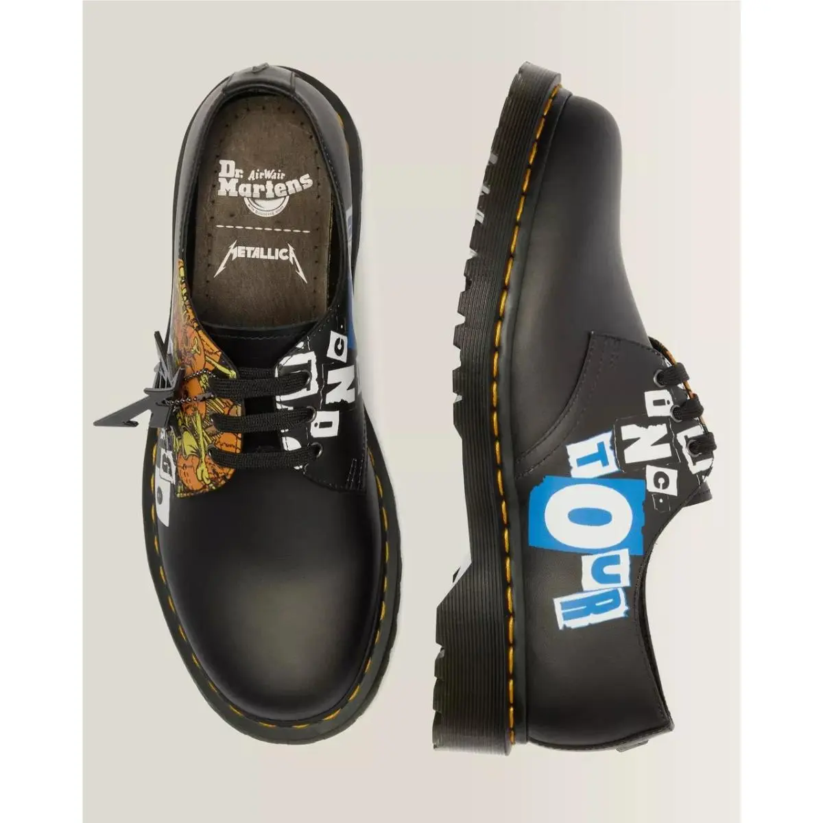 Dr. Martens shoes - 1461 Metallica Damage Tour - Metallica Damage Tour - Black, Multi (UPC: 190665800135) 1