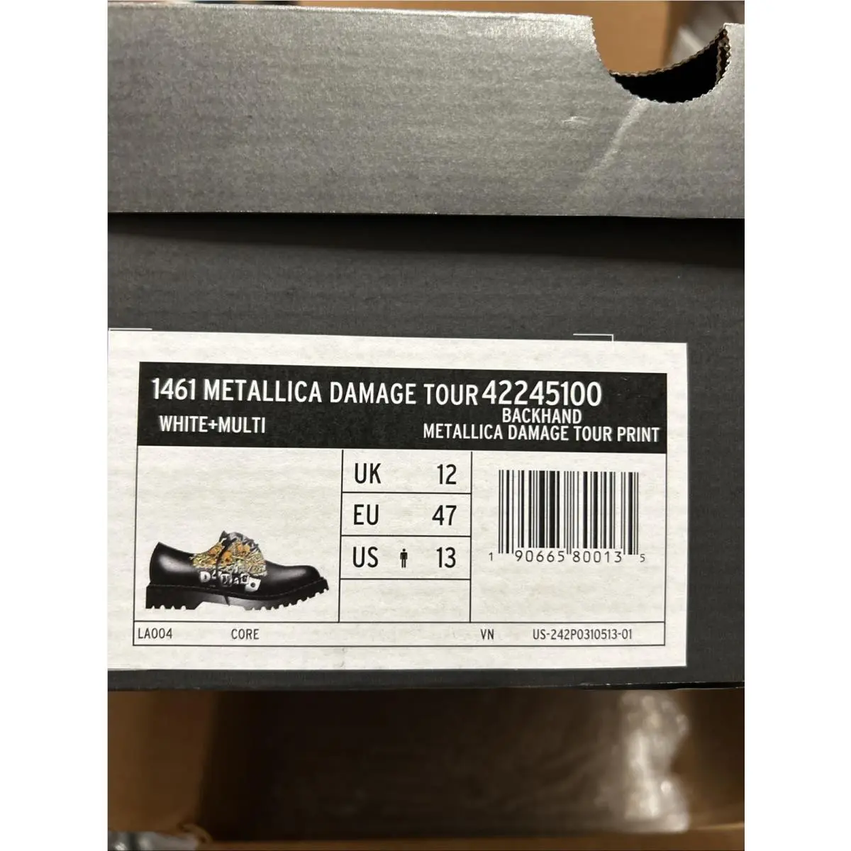 Dr. Martens shoes - 1461 Metallica Damage Tour - Metallica Damage Tour - Black, Multi (UPC: 190665800135) 11