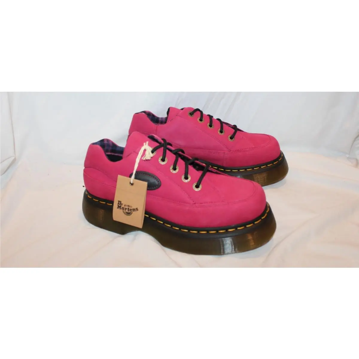 Dr Martens Women Buzz 5-Eye Suede Platform Loafer Shoes Fuschia Pink US 9 EU 40 by Dr. Martens