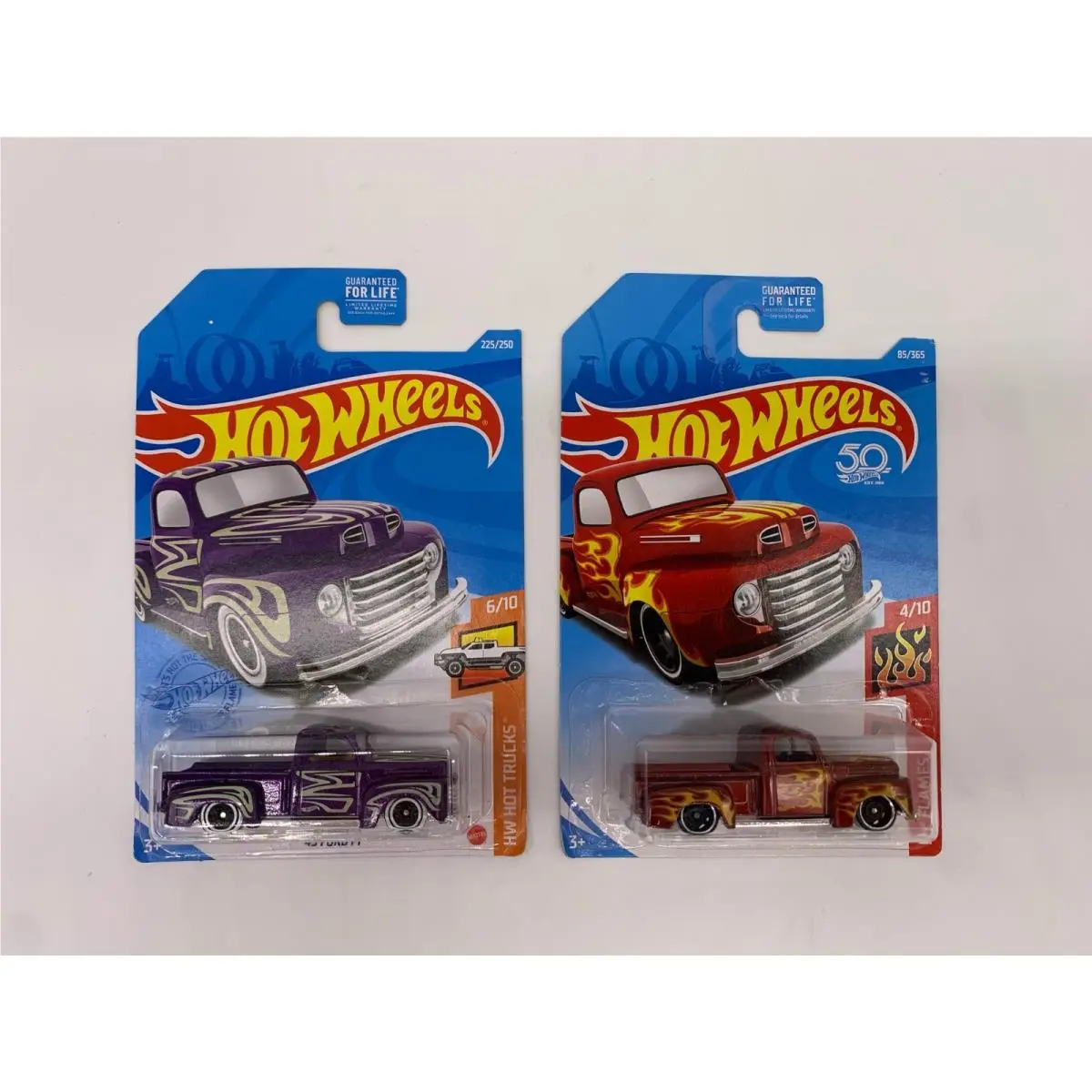 2021 Hot Wheels 49 Ford F1 Purple + 49` Ford F1 Red