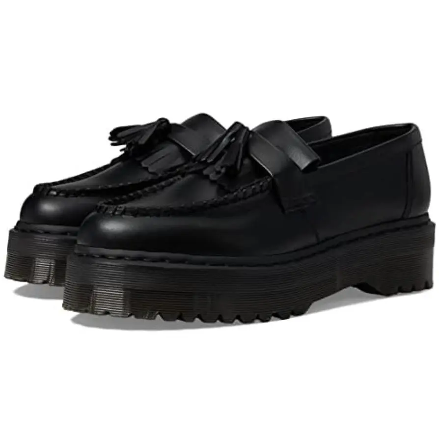 Doc Martens Adrian Quad Mono Vegan Leather Platform Loafers Black Unisex M10 W11 by Dr. Martens