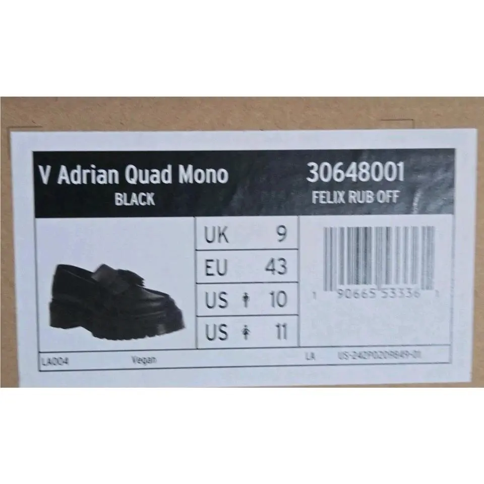 Dr. Martens shoes - Docs Adrian Felix - Docs Adrian Felix - 30648001_LA004_Vegan - Black (UPC: 190665533361) 7